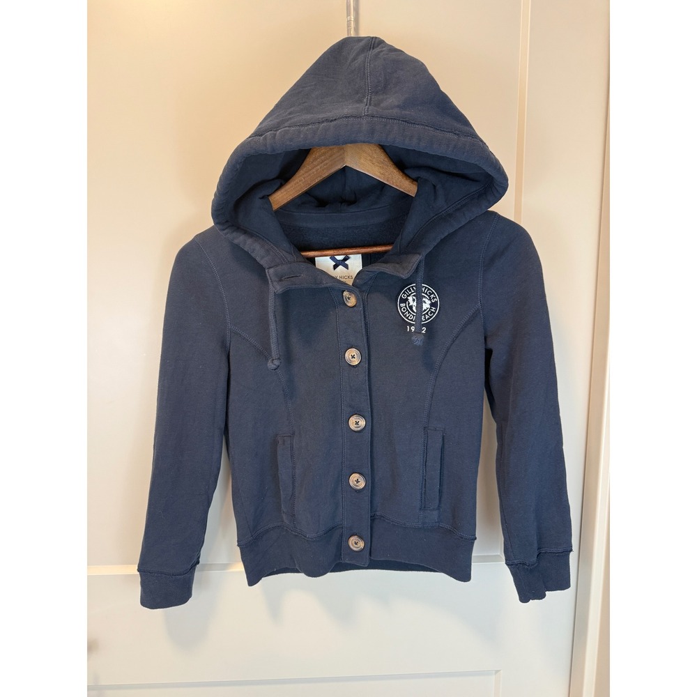 Gilly Hicks Sydney Bondi Beach 1972 Navy Cropped Hoodie Size‎ Small
